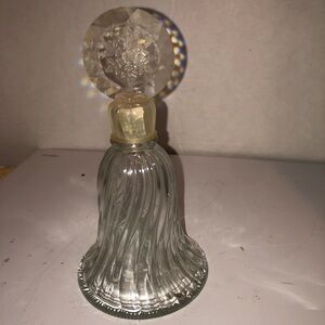 Elegant  vintage  Perfume Bottle with Stopper 1980 Avon crystal snowflake bell